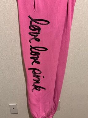 PINK Victoria's Secret Bright Pink Sweatpants ( Oversized )